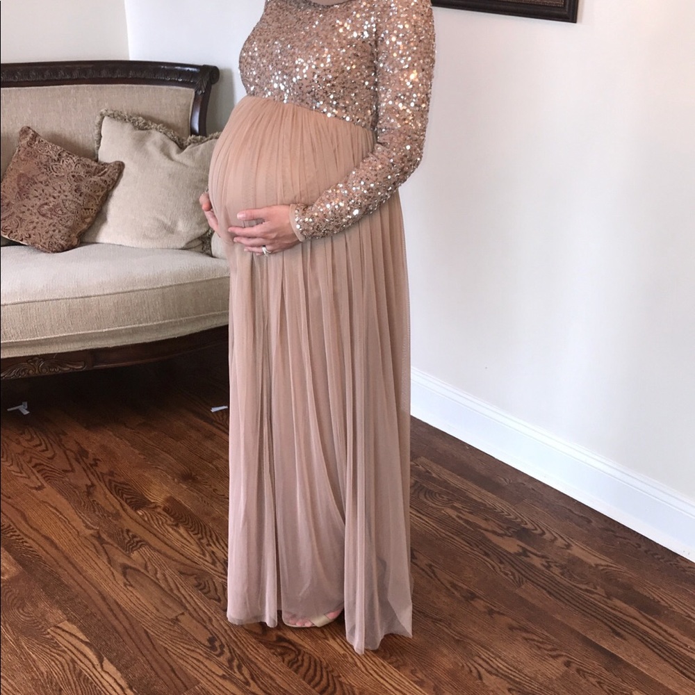 ASOS Maternity Sequence and Tulle Evening Gown